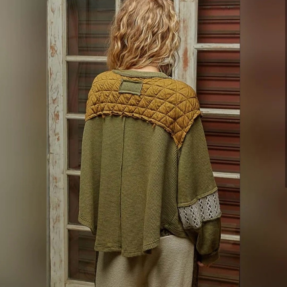 POL | Patchwork Sweater size small NWT - image 4